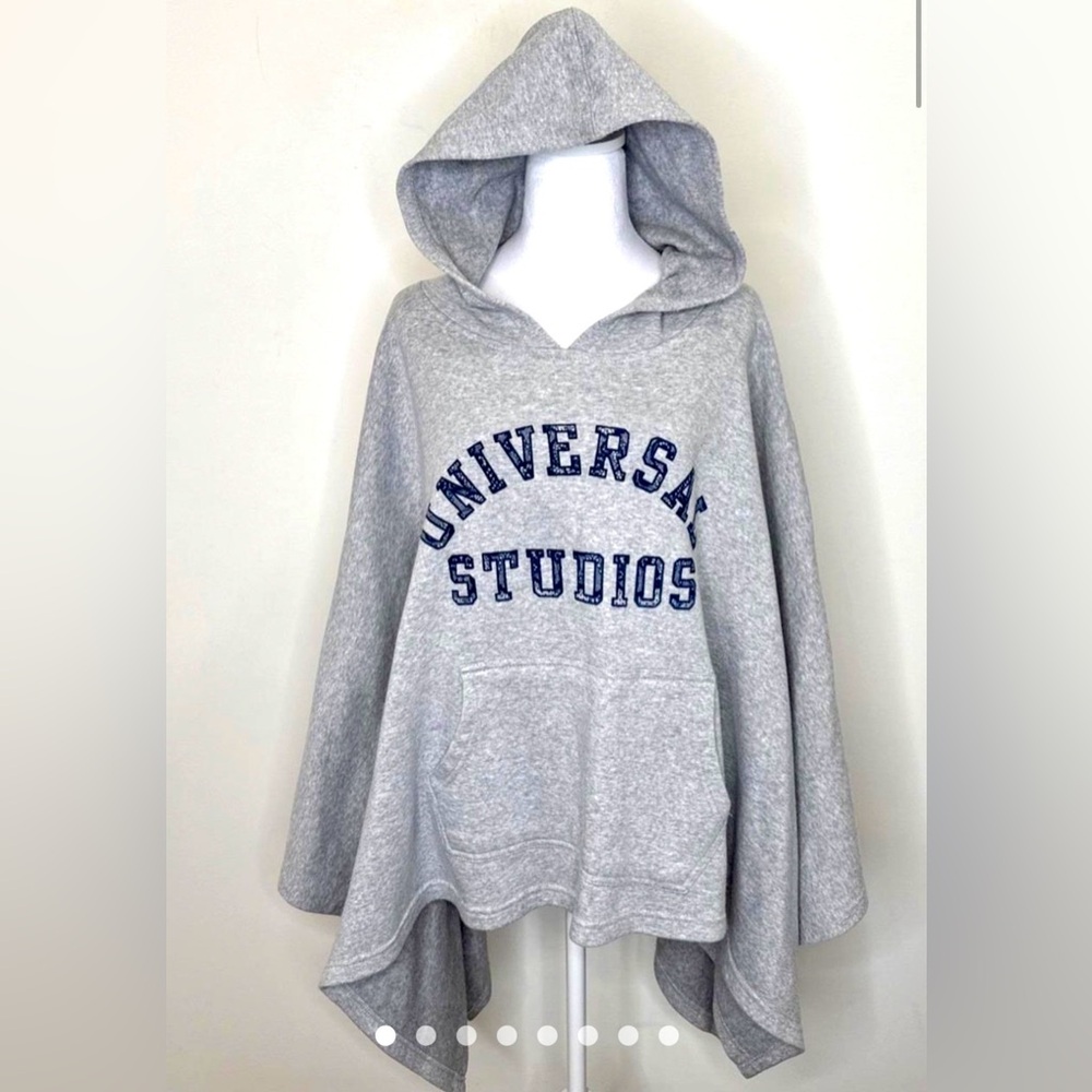 Universal Studios Gray Oversized Poncho Hoodie Cape Sweatshirt One Size